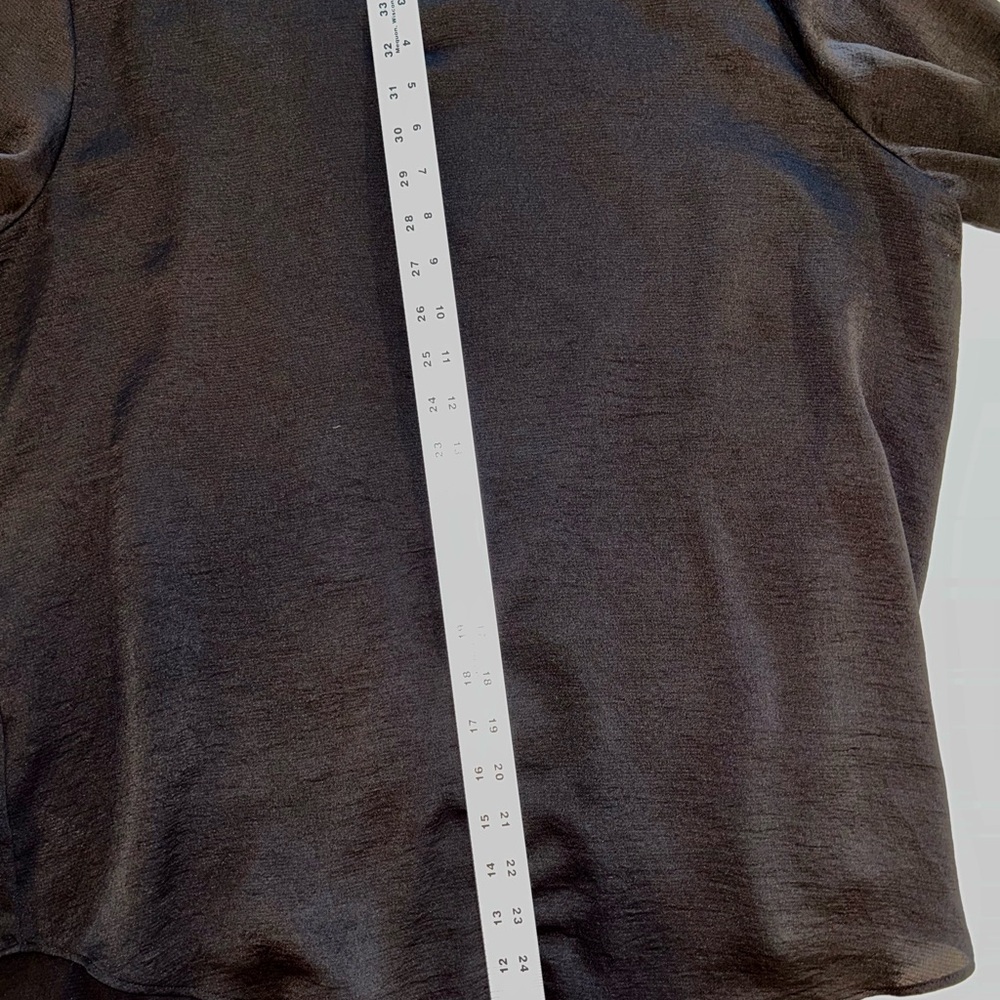 Ann Taylor long sleeve black blouse pearl buttons size XL - Picture 6 of 8